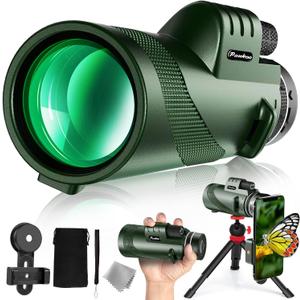 40X60 Monocular Telescope, High Power Monocular for Adults with Phone Adapter& Tripod& Hand Strap, Low Night Vision Monocular, Equipped with BAK4 Prism for Bird Watching and Traveling Concert (4060)