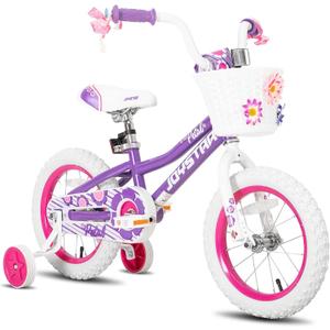 JOYSTAR Petal 16" Kids Bike 4-7Y, Training Wheels, Purple