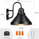 Brightever Gooseneck Outdoor Light Fixtures, 2-Pack Farmhouse Barn Lights for Porch, Industrial Black Exterior Wall Sconce for Garage, Patio, E26 Base Anti-Rust, Bulb not Included
