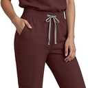 Scrubs for Women Set, Medical Women Scrubs-Stand-Up Collar Scrub Top & Jogger Scrub Pants with 8 Pockets (S)