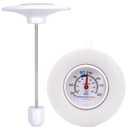 Floating Pool Thermometer Easy Read - No Battery Needed, IPX6 Waterproof 304 Stainless Steel Probe for Pool, Pond, Hot Tub & Bath Water Temperature (WHITE)