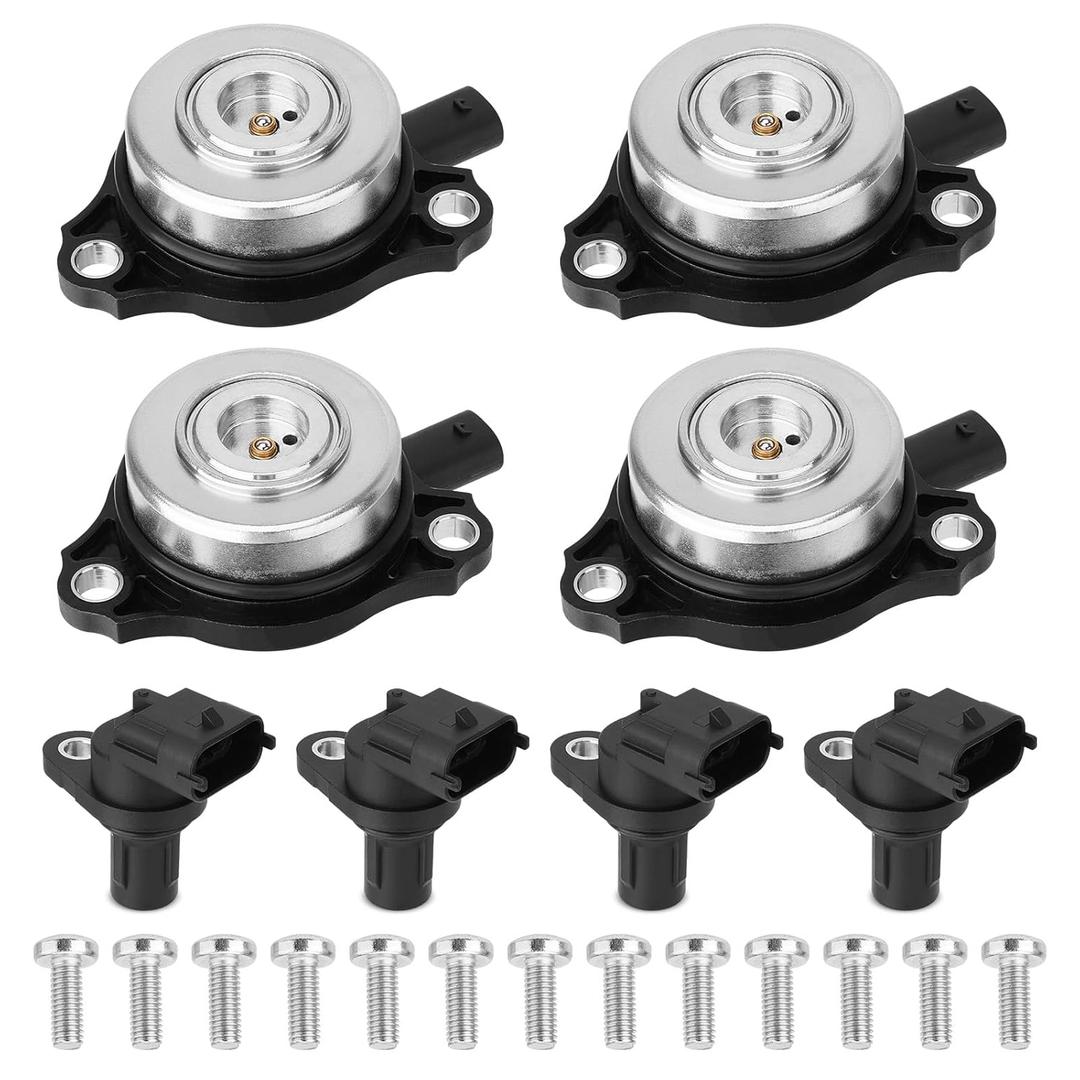 4Pcs Camshaft Position Sensor & 4Pcs Camshaft Adjuster Magnet Solenoid Kit Compatible with Mercedes-Benz C230 C250 C280 C300 C350 CLK350 CLK550 E280 E300 E350 G550 GL450 Replace#2720510077 0009050443