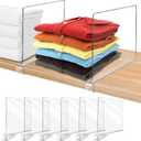 Acrylic Shelf Dividers for Closet Organization 6PCS Closet Shelf Divider Closet Dividers for Shelves Shelf Organizer for Closet Shelf Organizer for Wood Closet Separator Clear (6Pack)