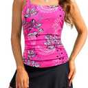 Talisea Womens Two Piece Tankini Bathing Suits with Skirt Tummy Control Swimsuits Ladies Swimwear Size XL