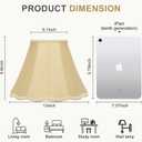 Gold Scalloepd Lamp Shades Set of 2, 6.1"Top x 13"Bottom x 9.8"High, Bell Lamp Shades for Floor Lamps Table Lamps, Medium Lampshade with Petal Edge Braid, Spider, Harp Holders Included, Easy Assembly