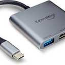 HDMI to USB C Adapter 4K@60HZ,Type C to hdmi Adapter with 100W PD&USBA 3.2,USBC Hub Adapter Digital av Multiport Compatible for iPhone 16/15/iPad/Galaxy/Tablets/Switch/Steam to HDTV Projector