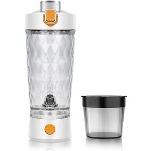 Electric Protein Shaker Bottle, USB Rechargeable Mixing Cup, Water Drink Mixer Portable Bottles for Gym Sport, BPA-Free Tritan, 22oz (White)