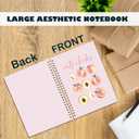 Cute Peach Notebook, Preppy Pink Peach Journal, Summer Fruit Lover Gifts Spiral Notebook Journal for Note Taking, Pink Office Supplies, 5.5x8.3 Inch