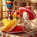 4 Pcs Mexican Sombrero Hats Sombrero Party Hats Fiesta Party Decorations for Women Men Adult
