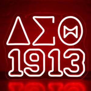 Dst Sorority Neon Sign for Wall Decor Dst Neon Light for She Shed Dimmable Greek Sorority Paraphernalia Light Up for Party Living Room Bedroom Birthday Gift for College Women Size13.7 * 10.8In(P140)