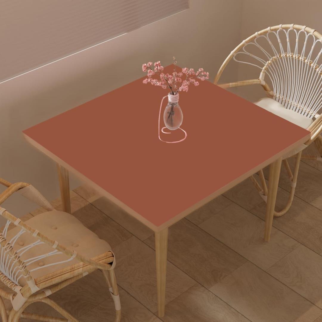 Leather Table Cover,1.8mm Thick,42x42 Inch Table Protector, Table Protector for Dining Room Table, Dining Table Cover, Table Cover Protector, Dining Table Protector Rectangle (Brown+Gray, 42x42) 