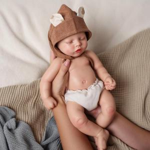 BABESIDE 16 Inch Anatomically Correct Boy Silicone Baby Dolls, Full Platinum Silicone Full Body 3.97 lb Weighted Realistic Newborn Doll with Accessories for Kids Age 3+ & Collectors