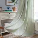 Sutuo Home Boho Curtains for Bedroom 96 Inches Long, Light Filtering Farmhouse Vintage Chic Tassels Window Treatment Bohemian Embroidery Drape, Rod Pocket 1 Panel 52" W x 96" L, Sage Green