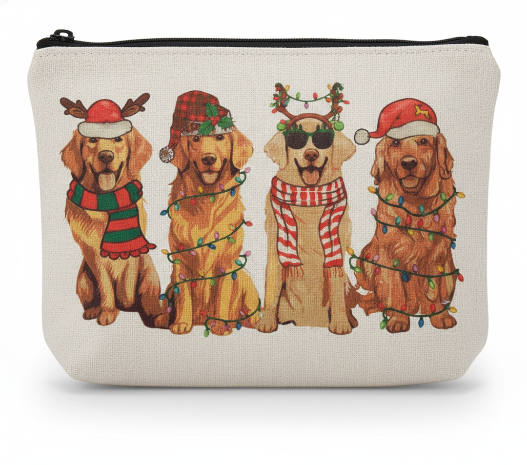 Funny Christmas Goose Makeup Bag, Goose Gifts Cosmetic Bags for Women, Trendy Striped Holiday Christmas Geese Makeup Zipper Pouch