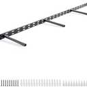 1pc Floating Shelf Bracket Heavy Duty,Decorative Floating Shelf Hardware Hidden Black Metal Fireplace Mantel Brackets (43"X8"X1.0" Without Tools)
