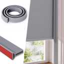 Cuttable Light Blocker for Window Shades and Blinds, Blackout TPE Side Tracks Light Blocking Strips, Durable Light Blocker for Blinds, Window Side Light Blocker for Bedroom (Grey, 90", 2PCS)