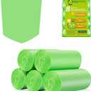 Inwaysin Medium Compostable Trash Bags - 8 Gallon, 30L (Clear Green, 20 Count Pack of 5) - Budget-Friendly Replacement for Simple Human H/J/G Trash Bags