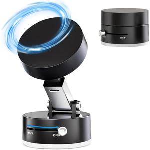 Vacuum Magnetic Phone Holder, 2025 New Upgraded Foldable Portable Vacuum Magnetic Phone Stand, Adjustable and Retractable Suction Car Phone Mount for iPhone 16/15/14/13/12/Gym/Mirror/Shower