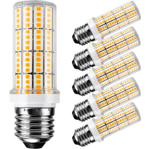 LED Light Bulb 200W Equivalent 2500 Lumen Super Bright 3000K Daylight White 20W Led Bulb E26/E27 Medium Base for Home Garage Warehouse Indoor Outdoor Led Corn Light Bulb Pack of 6 (Yellow)