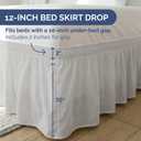 Wrap Around Dust Ruffle Bed Skirt - French Grey - for King Size Beds w/ 12 Inch Drop - Easy Fit Elastic Strap - Adjustable Pleated Bedskirt w/Brushed Fabric - Wrinkle Free, Women, Men, Kids & Teens, French Grey