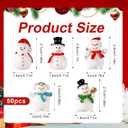 50pcs Snowman Miniatures, Tiny Snowman Ornaments, Mini Christmas Statues for DIY Micro Landscape Crafts, Xmas Home Party Decoration