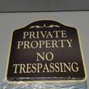 Large (2 Pack) No Trespassing Signs Private Property, Metal, Aluminum, Includes Metal Yard Stakes for Easy Installation, 12x12 Inches