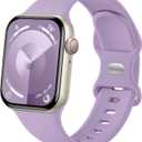 Sport Band Compatible with Apple Watch Band 44mm 45mm 46mm 40mm 42mm 38mm 41mm 49mm, Soft Silicone Waterproof Replacement Strap for iWatch Watch Series 11 10 9 8 7 6 5 4 3 2 1 SE Ultra Women Men (Lavender)