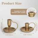 Iron Taper Candle Holder Set of 2 Antique Brass Candlestick Holders Vintage Decorative Candles Stand for Wedding Party Decoration Dinning Table Housewarming Gift