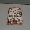 Funny Squirrels Signs Welcome To The Nut House Squirrels Stuff For Indoor Outdoor Decor 12x8 Inches (Yellow)