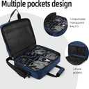 Medical Bag Empty First Aid Bag Emergency Medicine Bag with 5 transparent visible pouches,Medical Bag Organizer Empty Medicine Mag for Traveling nurses, Blue