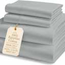 100% Egyptian Cotton Sheets Queen Size Set  1000 Thread Count Silky Sateen Weave Sheets, 15" Secure Fit Deep Pocket Queen Sheet Set, Naturally Breathable, Hotel-Quality Luxury You Can Feel - Silver