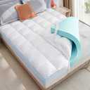 WhatsBedding 4 Inch King Size Dual Layer Memory Foam Mattress Topper,2 Inch Gel Memory Foam and 2 Inch Pillow Top Mattress Pad Cover