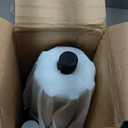 9Ft Elegant Valance Patio Umbrella, Outdoor Umbrellas for Patio with Auto-Tilt and Crank Systerm, Table Umbrella for Outdoors, Poolside,Beach, Backyard (Black White)