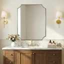 ANDY STAR 24x30 Inch Gold Mirror, Bathroom Vanity Mirrors, Antique Champagne Bronze Mirror with Rustproof Stainless Steel Thin Frame, Aesthetic Scalloped Corners, Designed for Bathroom Remodel