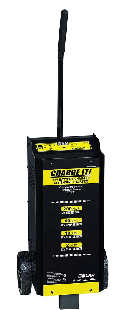 Clore Automotive CHARGE IT! 4735 Wheeled Battery Charger (40/20/5/200 Amp. 6/12 Volt)