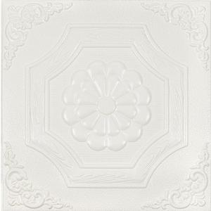 Ceiling Tiles Peel and Stick Waterproof 3D Foam Self-Adhesive Flower Ceiling Sticker 13.8 in×13.8 in, Pack of 32, Covering 42 sq.ft for roof and Wall