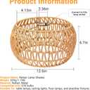 Hanging Light Lamp Shades Boho Rattan Lamp Shades, Woven LampShades for Floor Lamps Rattan Pendant Lights Boho Lamp Ceiling Light, Table Lamps, Plug in Pendant Light