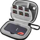 Hard Case for SanDisk Extreme Portable SSD 500GB 1TB 2TB 4TB 8TB External Solid State Drive Case -Custom-Insert Shockproof Protective Storage Travel Bag for SSD Sd Card Holder (Gray)