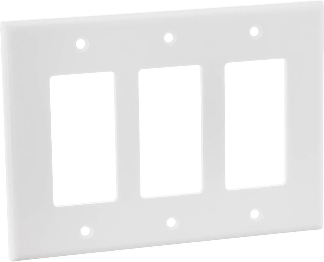 Leviton 3-Gang Decora/GFCI Device Wallplate, 80611-W, White