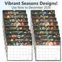 3 x Calendar 2025-2026 - Durable Thick Paper, Includes July 2025 to December 2026, 11 x 8.5 Inches for Home & Office Planning With Holiday Marking Stickers (B)