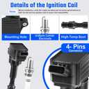 UF816 Ignition Coil Packs & 93175 Spark Plugs Compatible with Hyundai Elantra Kona Sonata Hybrid Veloster Kia Forte Optima Hybrid Soul 2.0L L4 2015 2016 2017 2018 2019 2020 2021 2022, Set of 4