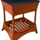 Emsco Group Easy Picker Raised Bed Grow Box  with 30" Stand, 4 Casters, and Supply Storage Grate  Self-Watering - Terracotta