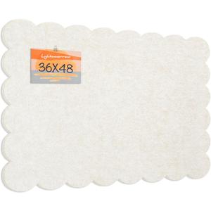 Scalloped Bulletin Board 48x36 inches, Decorative Felt Pin Board for Wall