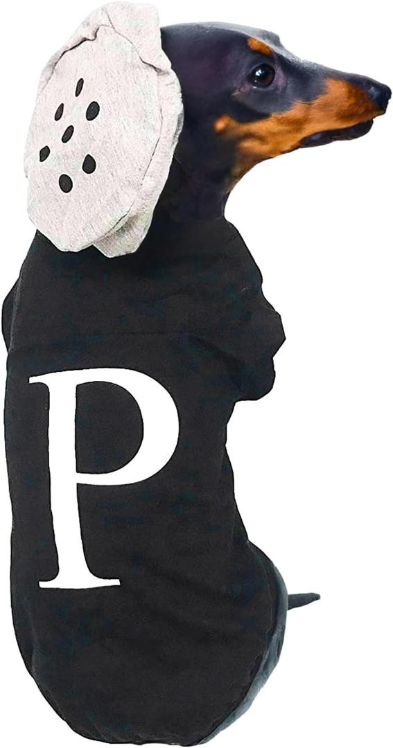 Salt and Pepper Dog Costume Halloween Pet Dog Cosplay Salt & Pepper Theme Costume (Black, Large)