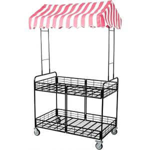 ZGZCQDSL Folding Vendor Stall Cart with Canopy for Market and Events 

Size: 35.4x23.6×77.6in