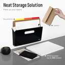 loukin Magnetic File Holder - Vertical Wall Mount Organizer for Whiteboard, Refrigerator, Office Wall, Documents, Letters (Black)