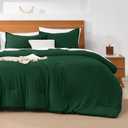 Andency Dark Emerald Green Comforter Set King Size with Sheets- 7 Pieces Bed in a Bag King Bedding Comforter Sets, Solid Soft Lightweight Bed Set with Fitted Sheets, Flat Sheets, Pillowcases & Shams