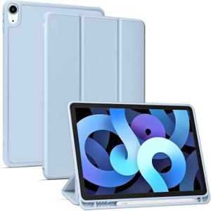 Arae for iPad Air 6th Generation Case 11 inch 2024, iPad Air 5th / iPad Air 4th Generation case 10.9 inch, Trifold Kickstand Smart Cover Auto Wake with Pencil Holder, Baby Blue