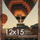 12x15 Picture Frame Brown, Classic Poster Frame for Horizontal or Vertical Wall Mounting, 1 Pack