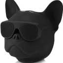 Bulldog Wireless Speaker - Portable Bluetooth with Loud Stereo Sound, Compact Outdoor Speaker for Camping & Travel | Audio Gift for Home, Cute Companion Design, Matte Black